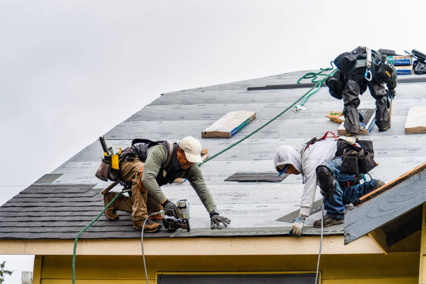 Professional Storm Damage Roof Repair technician working in Smith Mills, MA
